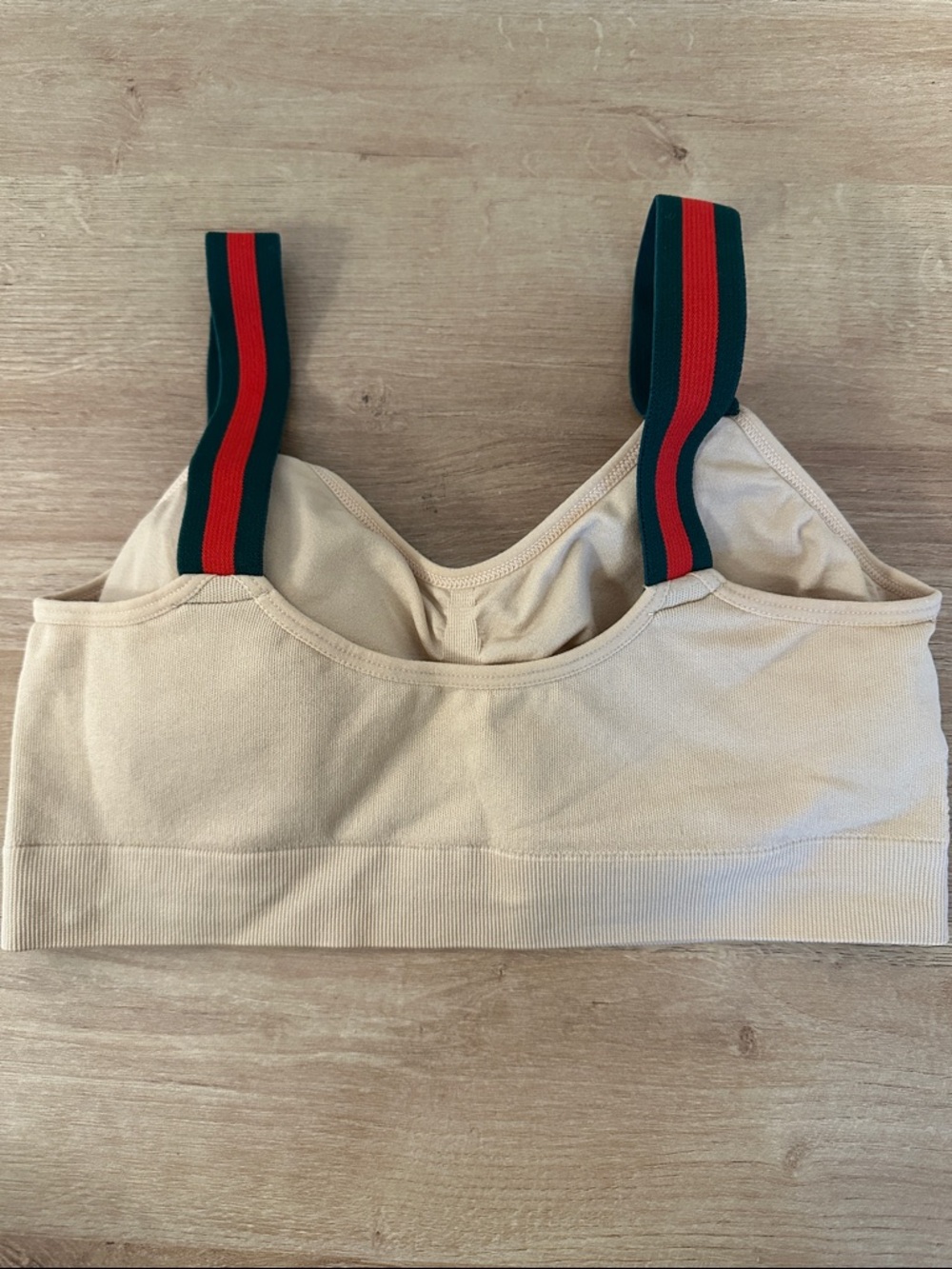 NEW Strap-Its Nude Bra Padded Wire Free With Green Red Straps - Picture 5 of 5